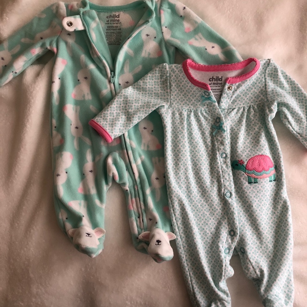 2 Zipper Newborn Onesies (Child Of Mine) Brand